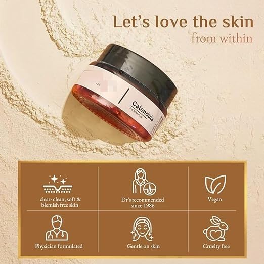 Anti Acne Mud Pack | Soothing Calendula, Super Mud Kaolin & Bentonite | Fights Acne, Blackheads & Scars | Physician Formulated | 50g