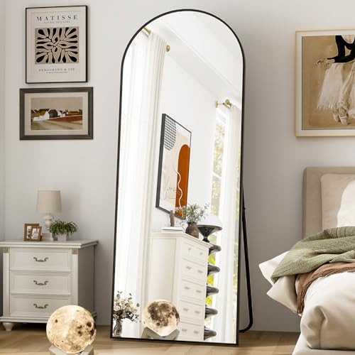 Harritpure NMGXZJ-2164-B 64 Inchx21 Inch Full Length Mirror Arched Full Mirror Free Standing Leaning Mirror Wall-Mounted Mirror Aluminum Frame Modern Mirrors thumb #2