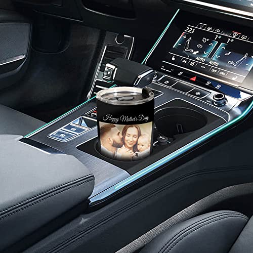 Personalized Tumbler With Pictures Text Name, Custom Photo Stainless Steel Tumbler, 20 Oz Travel Coffee Cup With Lids, Personalized Birthday Mother's Day Gifts For Women, Men, Mom, Dad, Friend #TOP4