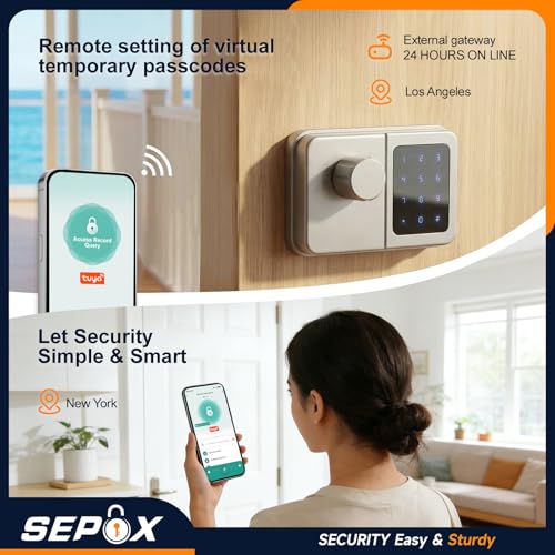 Serrure Connectée Bluetooth Porte Entree Digicode Clavier Tactile - 5