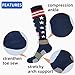 BUENWAZ American Flag Knee-high Baseball Socks Cushioned Over the Calf Patriotic Stars Athletic Softball Football Sock 1 Pair (Stars&Stripes-Medium)