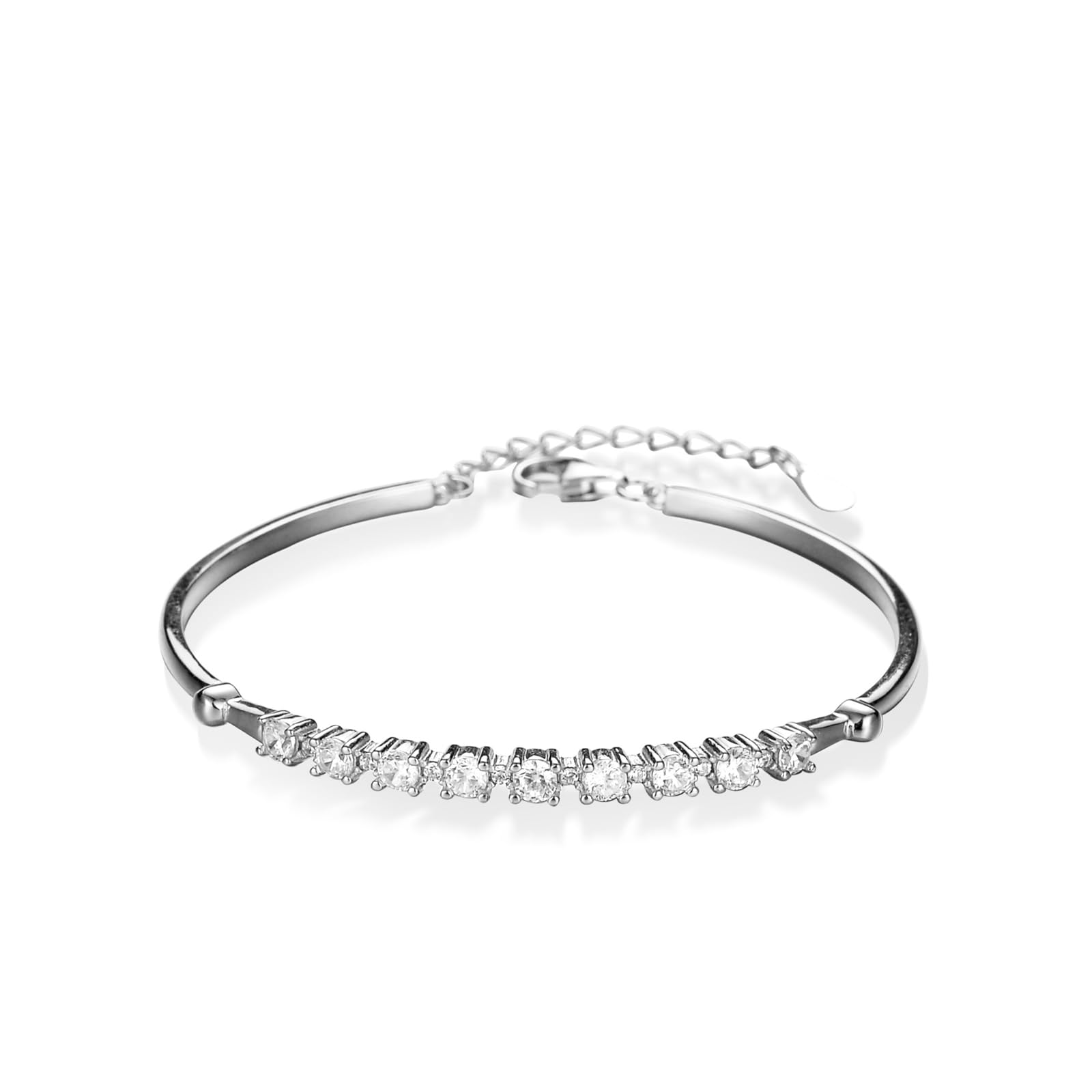 Pulsera de piedra natal de platino para mujer, pulseras simples y delicadas de diamantes creados para mujer, oro amarillo de 9/14/18 quilates
