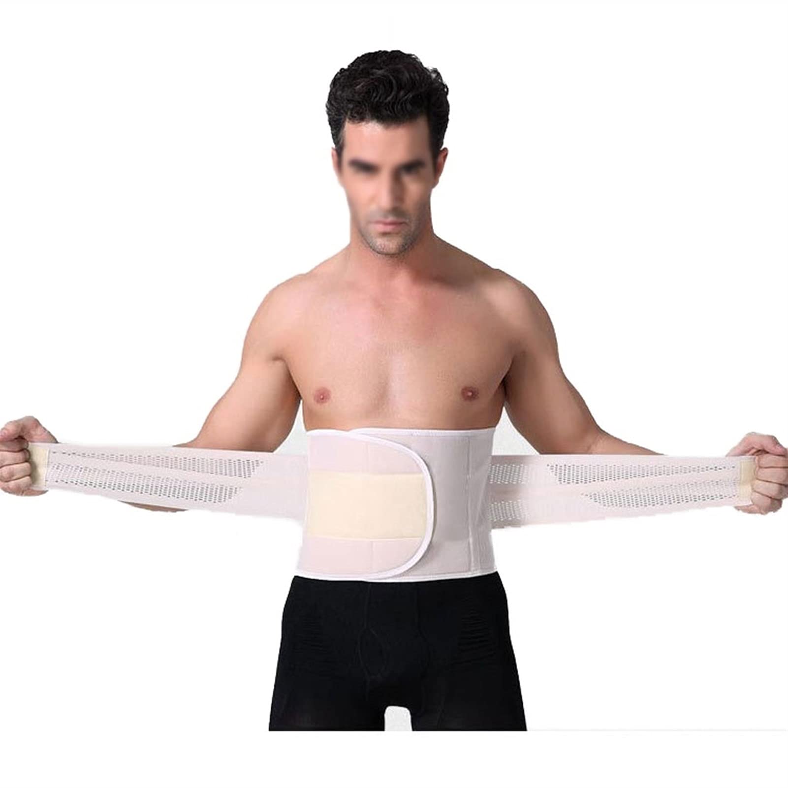Lumbar Back Brace Correas traseras ajustables dobles para el cinturón de soporte del núcleo inferior Alivio del dolor de la cintura Compresión extra transpirable Se adapta a hombres y mujere