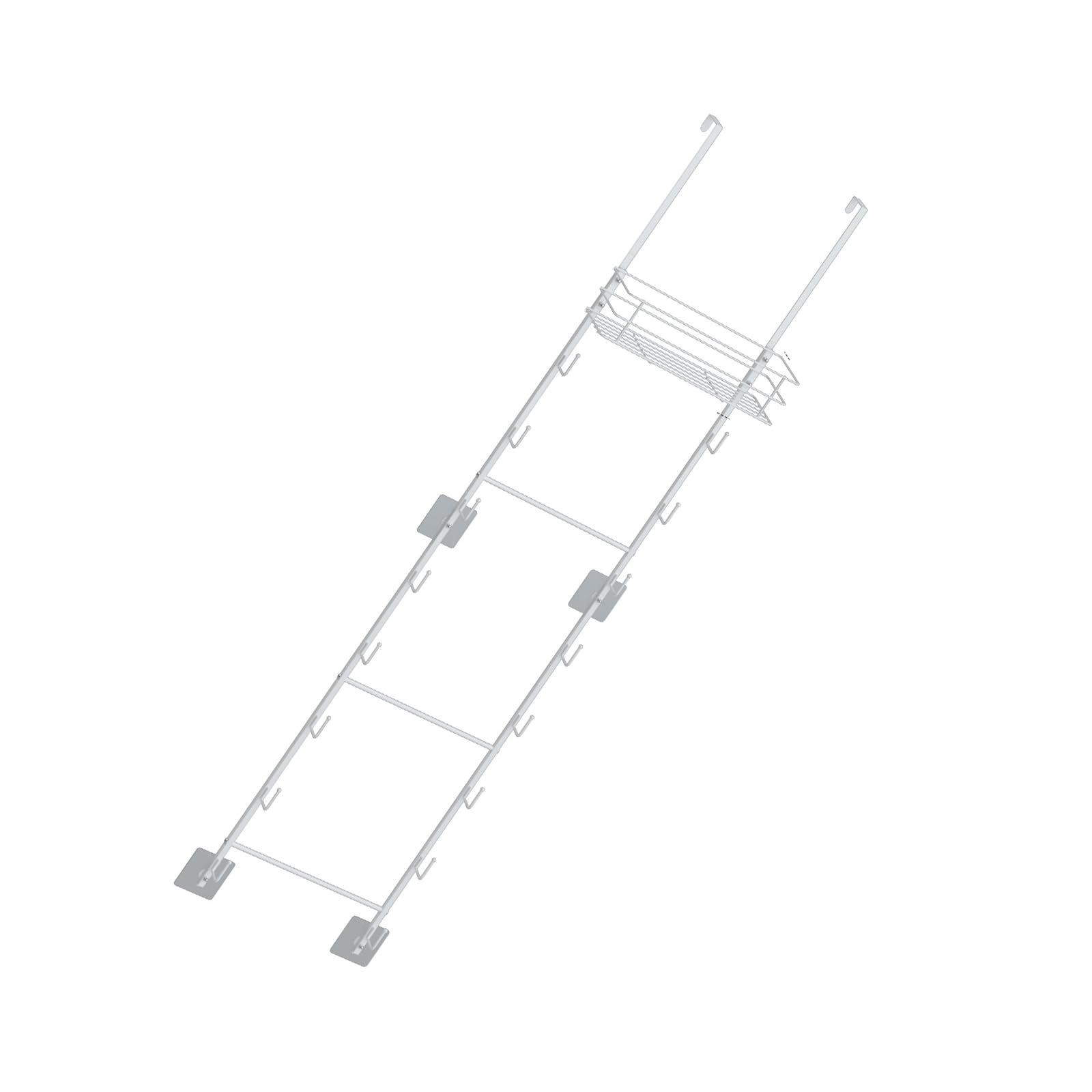 Tsophreniq Modern Over the Door Bag Hanger Including Top Shelf and Multiple Hooks for Accessories Keeping Entryway Purse Display