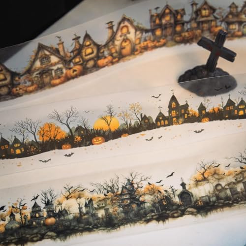 Image of Gothic Scrapbook Tape Stickers,6 Rolls PET Washi Tape for Scrapbooking,Journaling,Junk Journal,Planner,DIY Arts Crafts(Dance Party)