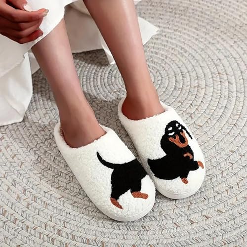 Image of Women's Men's Happy Face Heart-shaped Cat Slippers - Retro Leopard Print, Memory Foam, Soft Plush, Warm, Anti-Slip Home Shoes