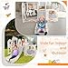 Elevon 4 in 1 Toddler Slide and Swing Set, Bus Themed Baby Slide for Toddlers, Indoor Outdoor Toddler Playground Backyard, Easy to Store, Safe Toy for Toddlers Slide, Kids - White & Gray