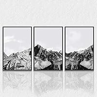 3 Piece Framed Canvas Wall Art Mountain Covered with Snow Canvas Prints Home Artwork Decoration for Living Room,Bedroom - 16
