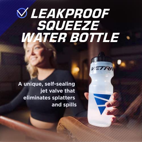 Vetra Sports Squeeze Water Bottle – 22 Ounce Squirt Water Bottle With Leak Proof Valve – Made From True-Taste Polypropylene Without Bpa – Great For Running, Cycling, Bike, Soccer, Football #TOP6