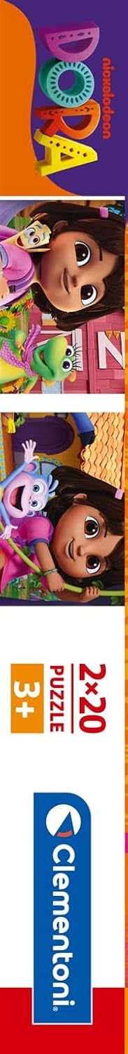 Clementoni - 2 Puzzles of 20 Pieces Dora The Explorer (40 Pieces Total), Puzzle Game, Stimulates Logic and Observation, Children's Toy +3 Years, 24827