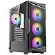 ANTEC AX Series AX61 Elite, Netz-Frontplatte mit hohem Luftstrom, 4x120 mm ARGB-Lüfter im Lieferumfang enthalten, 360 mm Kühlerunterstützung, Mid-Tower ATX-Gaming-Gehäuse