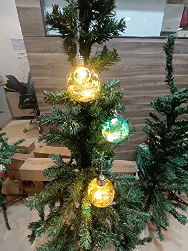 Image of Set of 2 Christmas Tree Decoration Light Decorative Bulb Hanging,Christmas Gift, Christmas Party Decoration Lights for Home Office Indoor Outdoor, Christmas Decoration Gift Ornaments (2 Pieces)