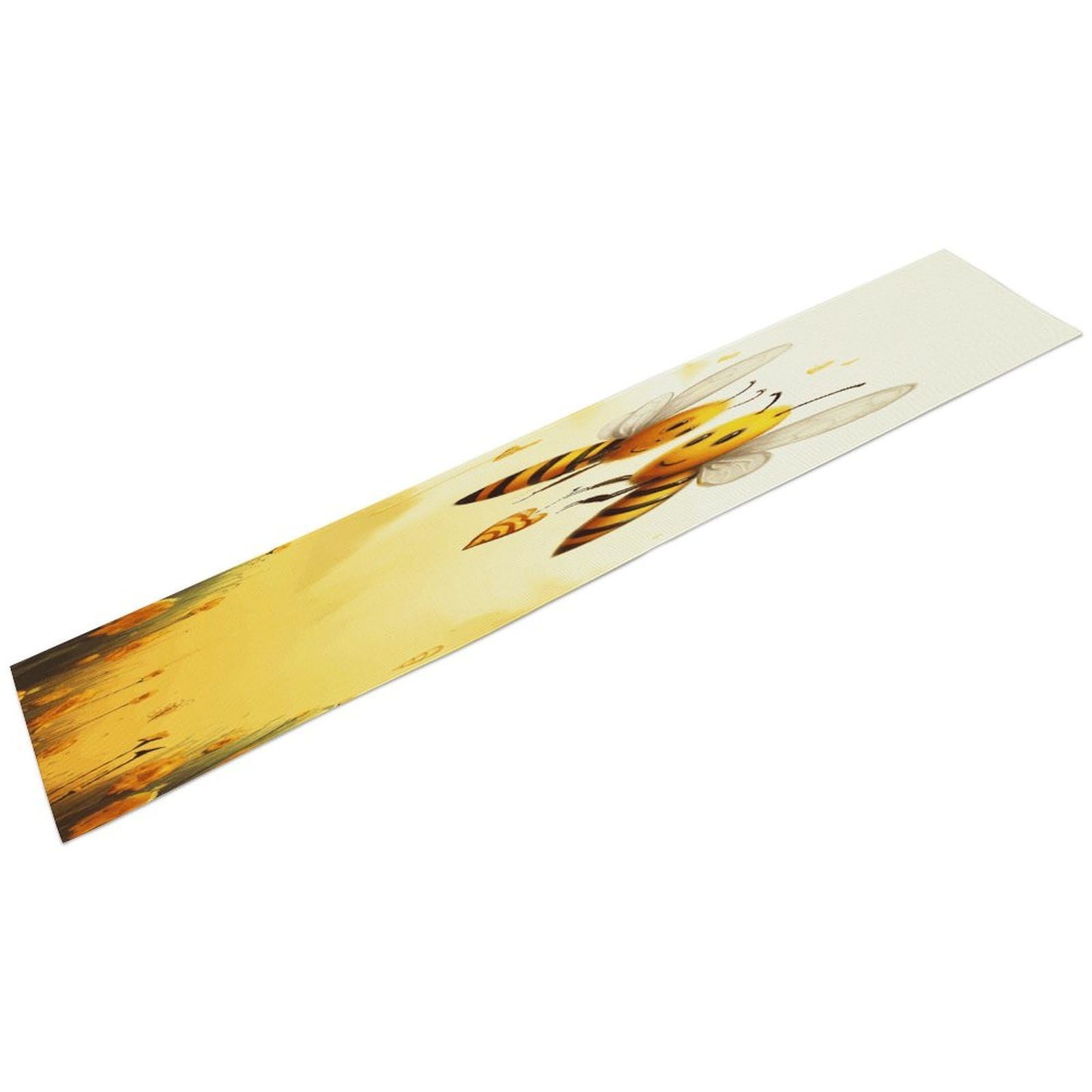 Bee Love Honey Table Runner 13" X 72" Exquisite Linen Table Runner Wrinkle Resistant Farmhouse Rustic Table Runners Seasonal Table Decoration for Kitchen Dining Home Party