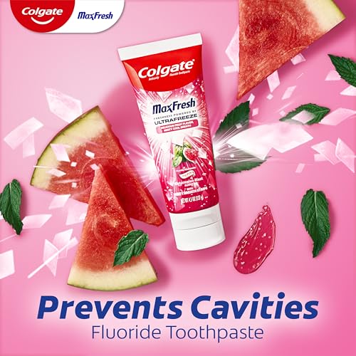 Colgate MaxFresh Fluoride Toothpaste, Watermelon Blast, 3 Pack, 4.5 oz
