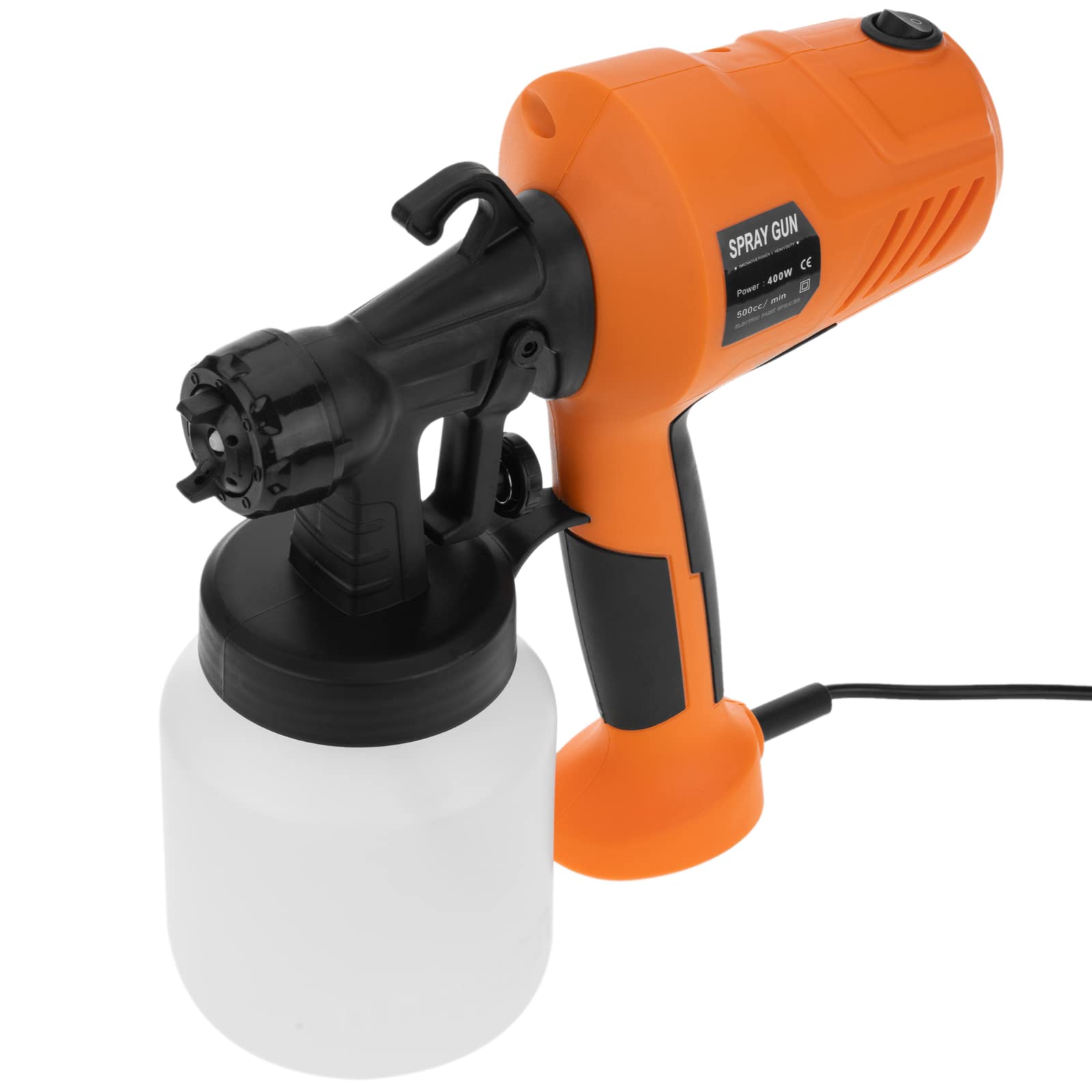 BeMatik - Pistola a spruzzo di Vernice 400 Watt 800 ml, Pistola a spruzzo di Vernice elettrica con Tre modalità di spruzzo