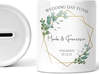 Personalised Wedding Fund Money Box, Custom Engagement Gift For Couples, New Fiancé Gift, Wedding Savings Jar, Wedding Piggy Bank, Wedding Fund Money Pot