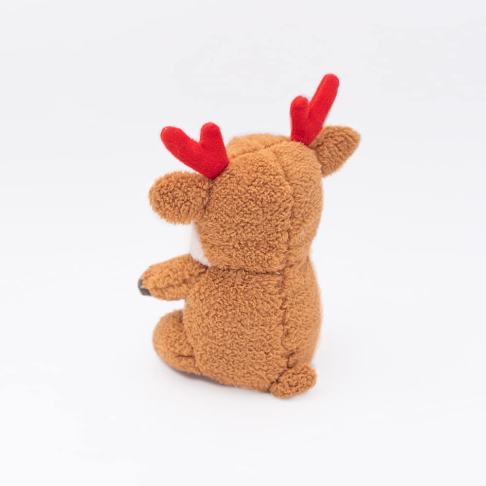 ZippyPaws - Holiday Cheeky Chumz - Super Soft Squeaker Plush Dog Toy with Unique Sound - Reindeer, Multicolours, 9.5 x 6 x 5 in - Image 2