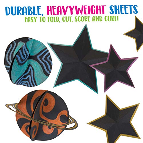 Crayola Papel de construção preto, materiais de arte premium, tamanho padrão, 50 unidades, Preto