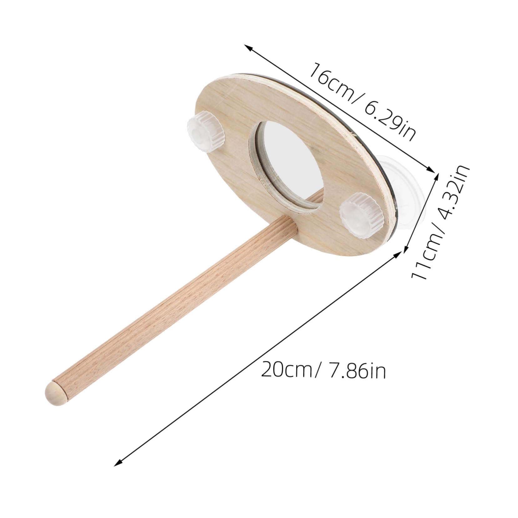 SUPVOX Multifunctional Bird Perch Stand Mirror Safe Wooden Perch Bird Cage Accessory for Parakeets