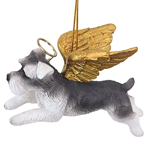 Design Toscano Jh170719 Christmas Tree Ornaments - Honor The Pooch Miniature Schnauzer Holiday Angel Dog Ornaments,Full Color #TOP4