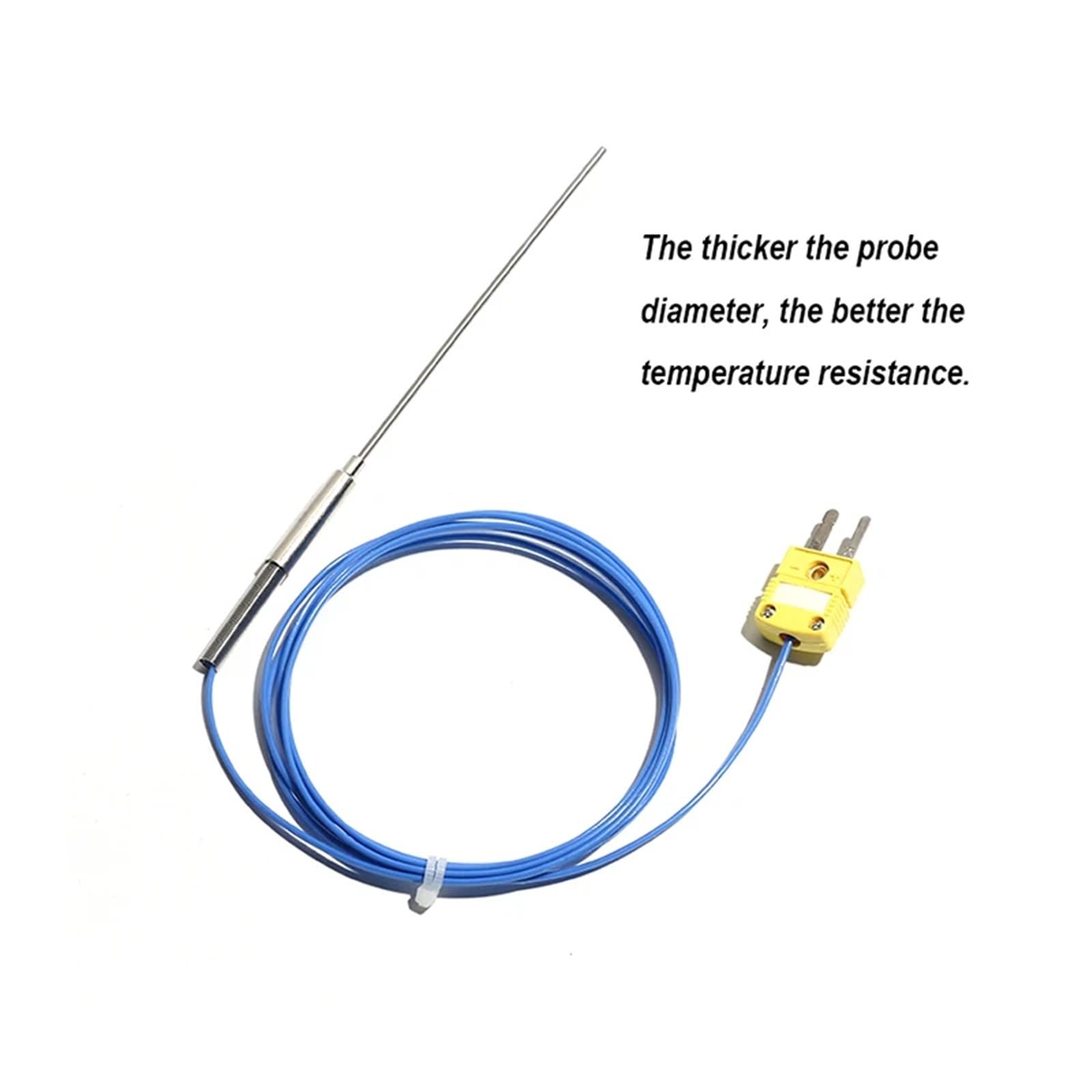 1 sonda de termopar blindado tipo K WRNK-191, sensor de temperatura, sonda de temperatura flexible de 100 mm, 200 mm, 300 mm, 0 ~ 1100 ℃ 1,5 m (sonda 4 x 200 mm 1,5 m)