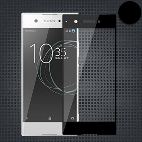 Generica - Protector de pantalla de Cristal Templado Completo - Sony Xperia XA1 - Negro