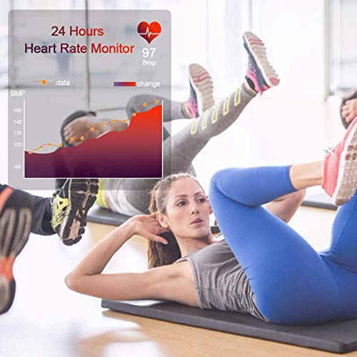 Lintelek Fitness Tracker HR, Activity Tracker with Step Counter, Heart Rate Monitor, Smart Watch with Sleep Monitor, Extra Replacement Band for Men Women Kids (Blue+Black) - Thumbnail 4
