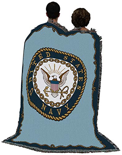 Pure Country Weavers Pcw - Us Navy - Emblem Blanket - Gift Military Tapestry Throw Woven From Cotton - Made In The Usa (72X54) #TOP2