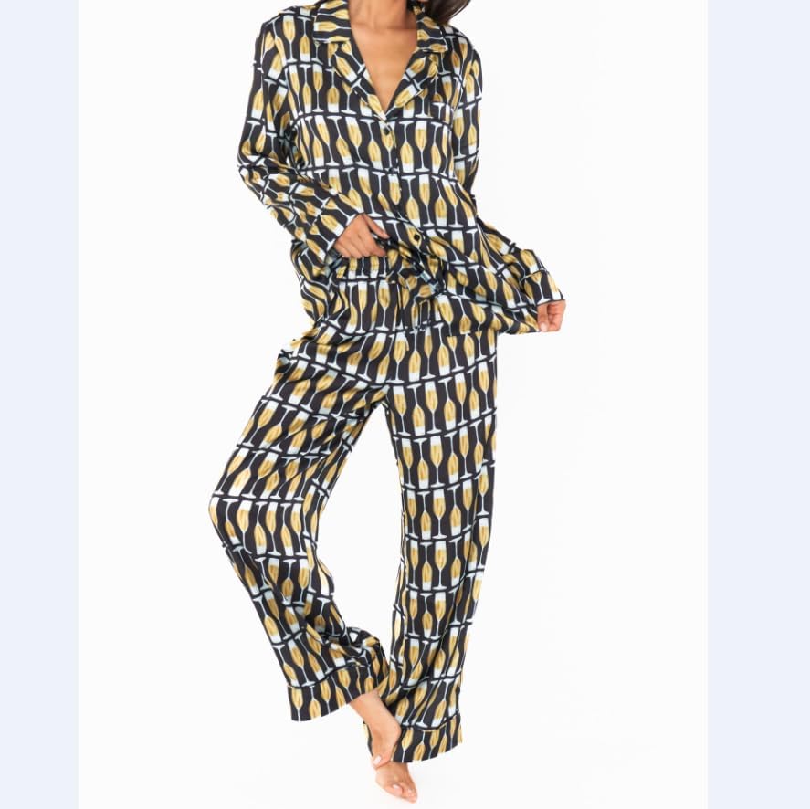 FEORJGP Women 2 Piece Christmas Pajamas Set Outfits Plaid Long Sleeve Button Down Shirt with Pants 2Pcs Pajamas Set Sleepwear - Image 5