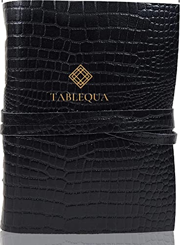 TABLEQUA Leather Journal Vintage Leather Journal Leather Bound Journal Leather Unlined Notebook Journal Leather Sketchbook Writing Journal Book of Shadows Antique Vintage Handmade Paper Leather Bound Diary (Crocodile)