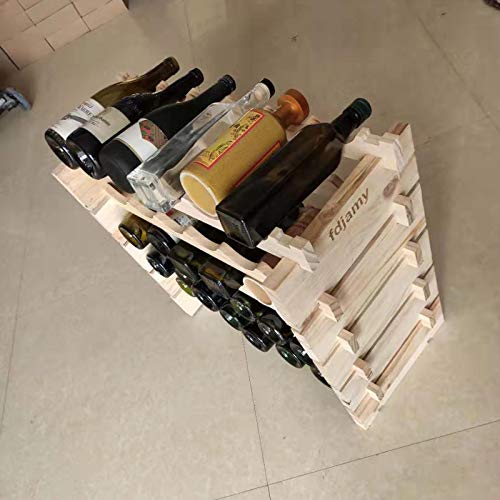 Soporte para botellas de vino de madera maciza apilable miniatura 1