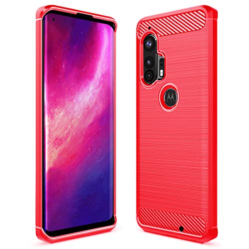 Sucnakp for Moto Edge Plus Case Moto Edge+ Case TPU Shock Absorption Technology Raised Bezels Protective for Motorola Moto Edge+(TPU Red)
