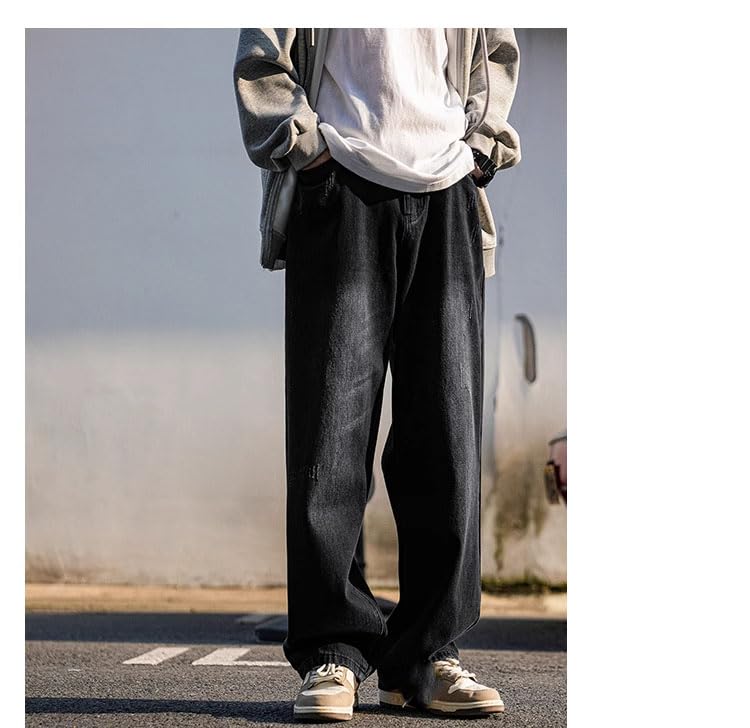 Men's Vintage Jeans Spring Autumn Loose Wide-Leg Casual Pants2