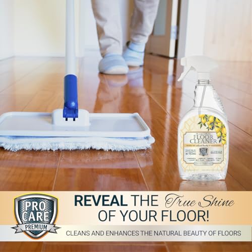 Image of ProCare Lemon PoppySeed Floor Cleaner (Made in USA) | Streak Free Cleaner for Tile, Stone, Laminate, Vinyl & Natural Wood Floor Cleaner for Mopping, Floor Cleaning Solution - 32oz Spray Bottle