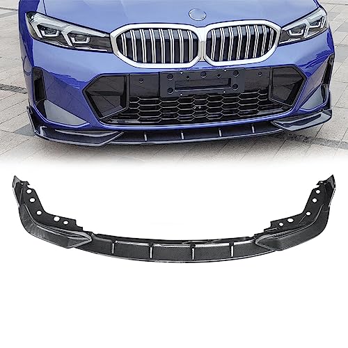 CHIESMA for G20 Front Lip for 2019-2023 BMW 3 Series G20 G28 M Sport 330i 340i Front Splitter Bumper Lip Spoiler ABS Painted Carbon Fiber Chin G20 Extension Accessories 3Pcs