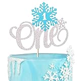スノーフレーク ワンケーキトッパー グリッター ベビーシャワー 冬 スノーフレーク 1歳の誕生日 ケーキトッパー ピック 冬 アナと雪の女王テーマ ベビーシャワー 最初の誕生日パーティー デコレーション用品 ブルー 1パック