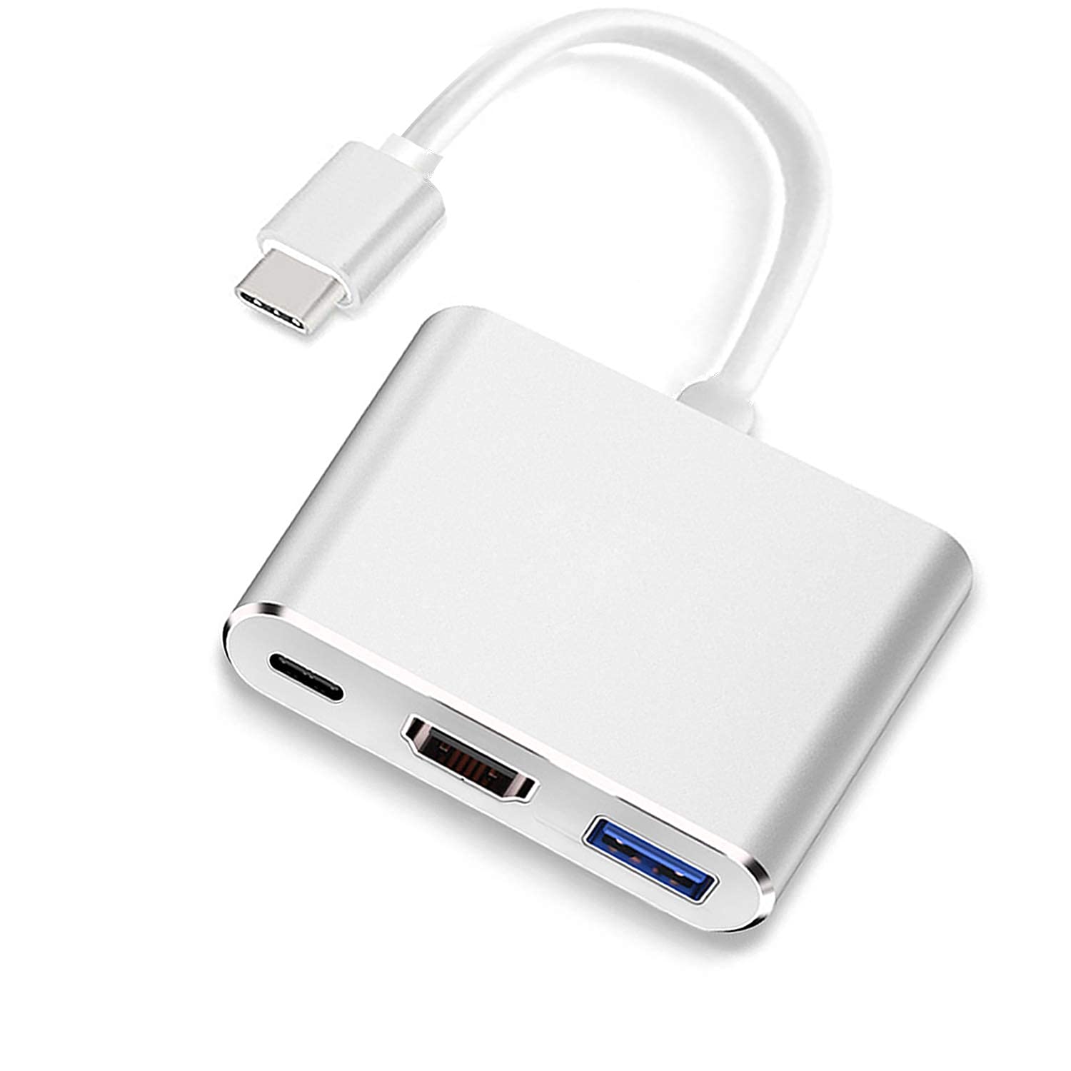 atdaraz USB to HDMI Adapter, USB 3.1 Type-C Converter to HDMI 4K+USB 3.0+USB-C Charging Port 3 in 1 Hub, USB-C Digital AV Multiport Adapter for MacBook Pro/iPad Pro/Switch/S23 /S24 /Projector/Monitor-image-3