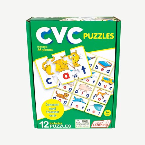 Junior Learning CVC Puzzles - 36-Piece Color-Coded Phonics Word Games - image 3
