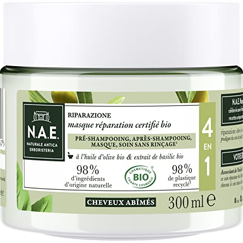Masque cheveux réparation 4 en 1 N.A.E. aux 98% d'ingrédients d'origine naturelle pour soin bio