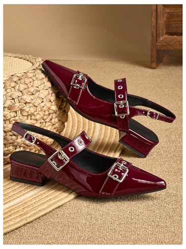 Floerns Women's Rivet Pointed Toe Slingback Mule Shoes Wedding Dress Flat3