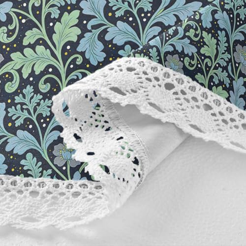 Nappe de table ronde lavable en machine à motif d'algues bleues 152cm - 4
