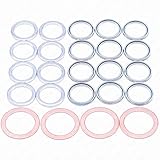 Rexka 24pcs Transfer & Differential Service Gasket Kit Compatible with Toyota Lexus 4Runner Land Cruiser Tundra Tacoma FJ Cruiser Highlander RAV4 Sequoia Sienna 1215710010 9043024003 90430A0003
