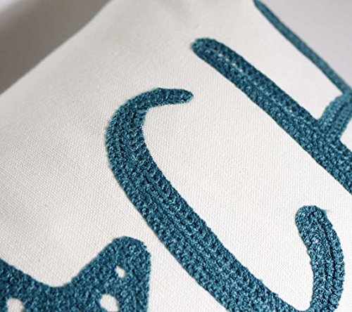 Decopow Embroidered Beach Throw Pillow Covers,Beach Decorative Canvas Pillow Cover For Nautical Style Deco 12 X 20 Inches (Beach 1220) #TOP1