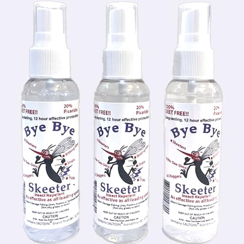 Bye Bye Skeeter Insect Repellent Spray, DEET Free (2.2oz 3-Pack)