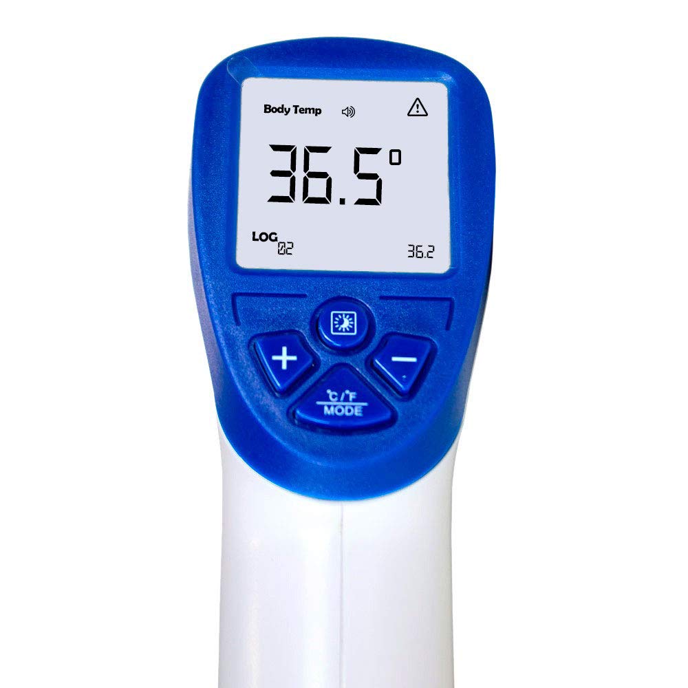 Mobiclinic, Termómetro digital infrarrojos sin contacto to-01, De frente, Marca española, Para adultos, Marcado ce, Pantalla lcd, Alarma fiebre, Función memoria