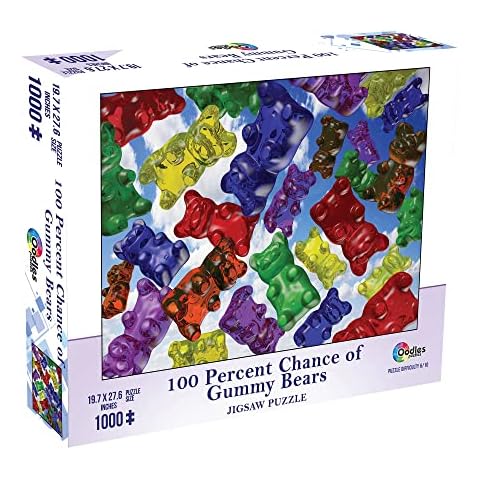 Mchezo 1000 Piece Jigsaw Puzzle: 100 Percent Chance of Gummy Bears Puzzle for Adults Cover