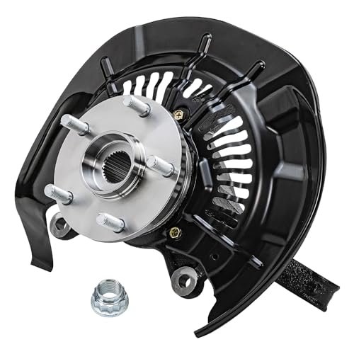 Image of Detroit Axle - Front Right Steering Knuckle for 2010-2015 Lexus RX350 RX450h, 2008-2017 Toyota Highlander, Passenger Side Steering Knuckle & Wheel Bearing Hub Assembly Replacement