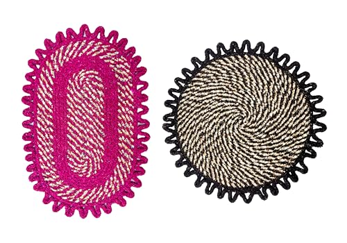Image of Cotton Doormat for Home |Handmade Cotton Doormat | Quick Dry, Washable Door Mat for Home, Bathroom & Bedroom (Pink-Cofi)