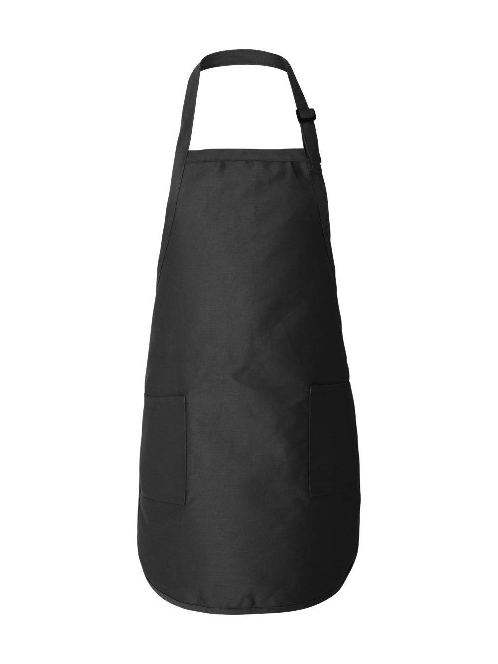 Q-TeesFull-Length Apron with Pockets One Size Black