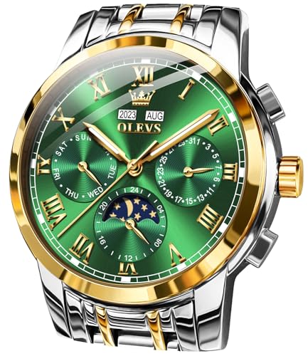 Image of OLEVS Mens Automatic Watches Self Winding Mechanical Luxury Dress Stainless Steel Waterproof Wrist Watches for Men